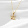 Fiyonk Model Zirkon Taşlı Çelik Kolye