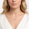 Kalp Model Zirkon Taşlı Çelik Kolye