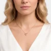 Kalp Model Zirkon Taşlı Çelik Kolye
