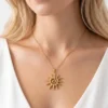 Spiral Güneş Model Gold Renk Paslanmaz Çelik Kadın Kolye