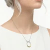Oval Model Zirkon Taşlı Çelik Kolye Oval Model Zirkon Taşlı Çelik Kolye