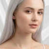 Lale Model Pembe Sedefli Zirkon Taşlı Çelik Kolye