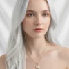 Yıldız Model Beyaz Mineli Zirkon Taşlı Çelik Kolye