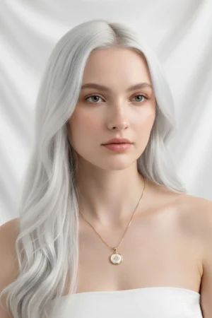 Yıldız Model Beyaz Mineli Zirkon Taşlı Çelik Kolye