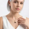Kuğu Model Siyah Zirkon Taşlı Çelik Kolye