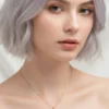 Oval Model Yeşil Mineli Zirkon Taşlı Çelik Kolye