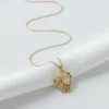 Kalp Model Zirkon Taşlı Çelik Kolye