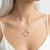 Xoxo Model Gold Detaylı Çelik Kolye