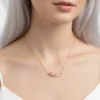 Lale Model Pembe Sedefli Zirkon Taşlı Çelik Kolye