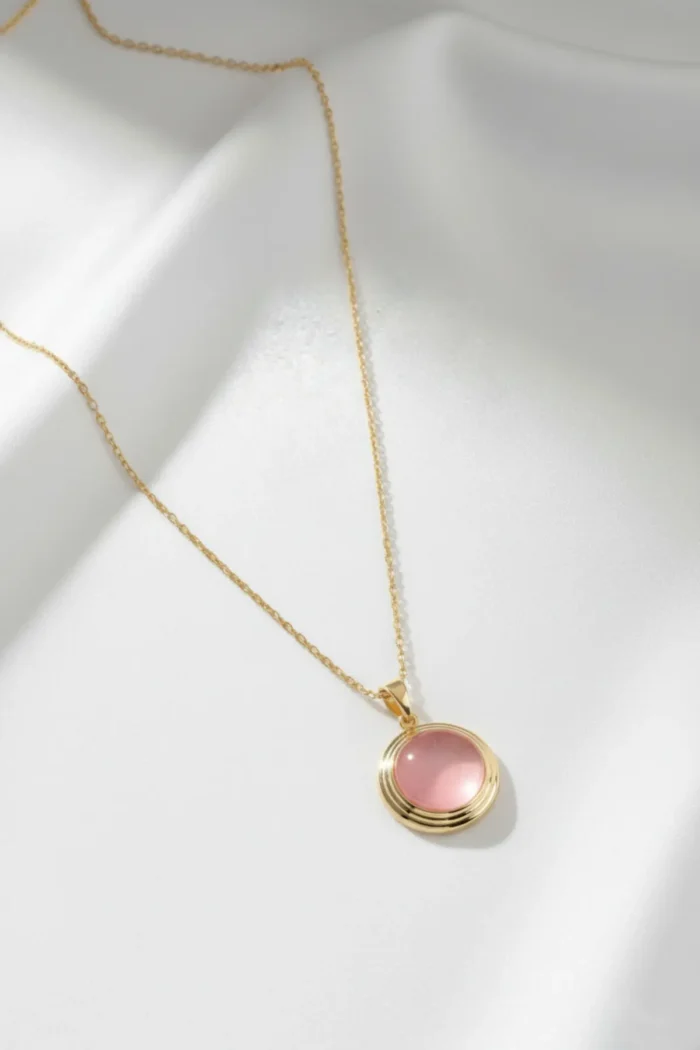 Daire Model Pembe Sedefli Kadın Kolye