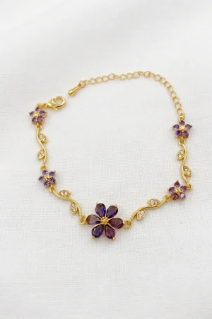 Mor Lotus Çiçeği Model Bileklik Mor Lotus Çiçeği Model Bileklik
