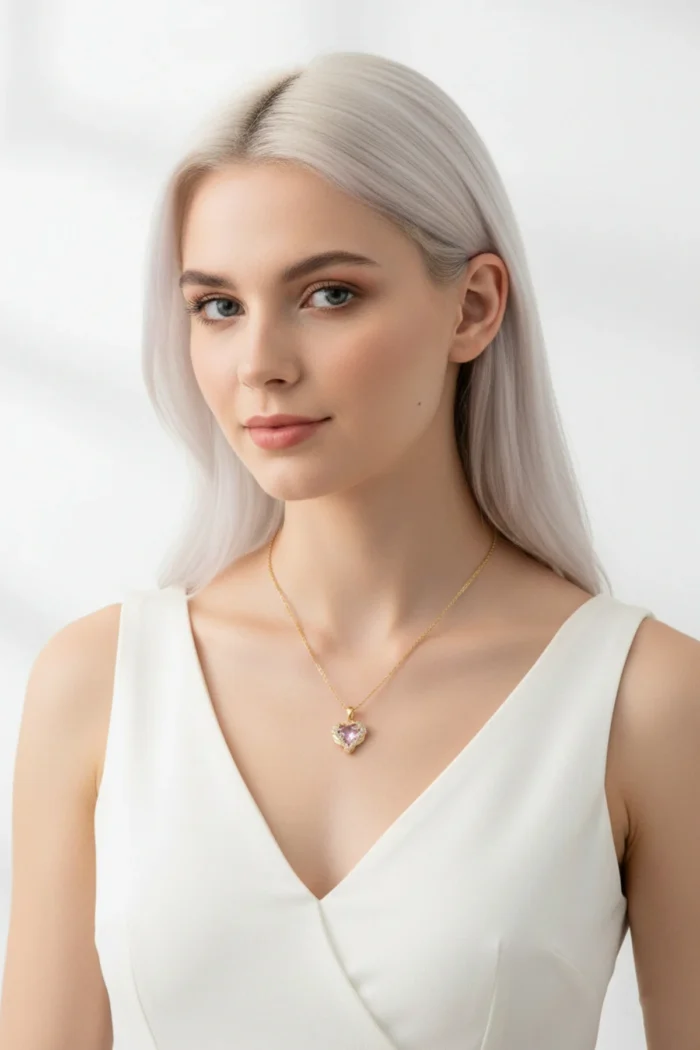 Okyanusun Kalbi Model Kristal Mor Işıltılı Zirkon Taşlı Paslanmaz Çelik Gold Renk Kadın Kolye Okyanusun Kalbi Model Kristal Mor Işıltılı Zirkon Taşlı Paslanmaz Çelik Gold Renk Kadın Kolye