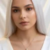Kar Tanesi Model Zirkon Taşlı Çelik Kolye Kar Tanesi Model Zirkon Taşlı Çelik Kolye