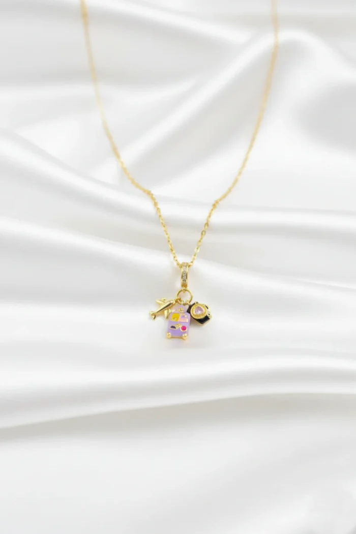 Seyahat Model Pembe Sedefli Çelik Kolye Seyahat Model Pembe Sedefli Çelik Kolye