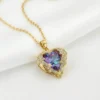 Okyanusun Kalbi Model Kristal Mor Işıltılı Zirkon Taşlı Paslanmaz Çelik Gold Renk Kadın Kolye Okyanusun Kalbi Model Kristal Mor Işıltılı Zirkon Taşlı Paslanmaz Çelik Gold Renk Kadın Kolye