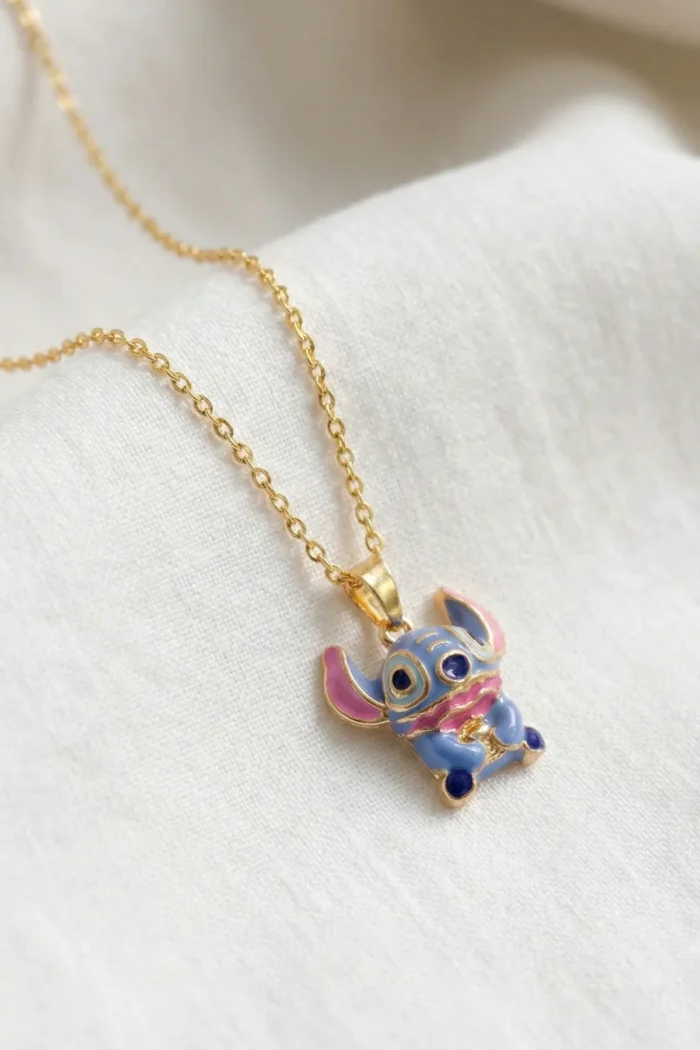 Lilo ve Stitch Mavi Anime Karakter Model Çelik Kolye