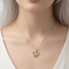 Kalp Model Zirkon Taşlı Çelik Kolye