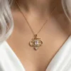 Baget Model Zirkon Taşlı Çelik Kolye