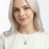 Kalp Model Zirkon Taşlı Çelik Kolye