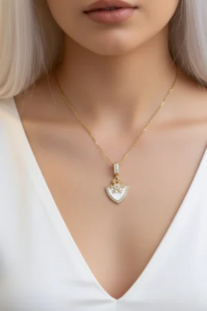 Kar Tanesi Model Zirkon Taşlı Çelik Kolye