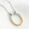 Oval Model Zirkon Taşlı Çelik Kolye Oval Model Zirkon Taşlı Çelik Kolye