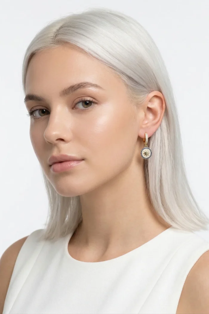 Yıldız Model Zirkon Taşlı Çelik Küpe