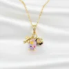 Seyahat Model Pembe Sedefli Çelik Kolye Seyahat Model Pembe Sedefli Çelik Kolye