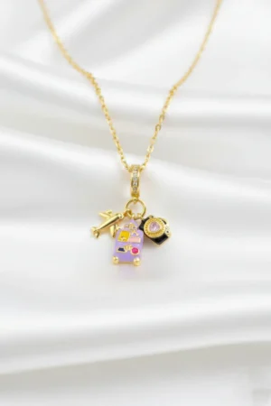 Seyahat Model Pembe Sedefli Çelik Kolye Seyahat Model Pembe Sedefli Çelik Kolye