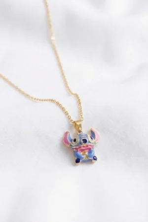 Lilo ve Stitch Mavi Anime Karakter Model Çelik Kolye Lilo ve Stitch Mavi Anime Karakter Model Çelik Kolye