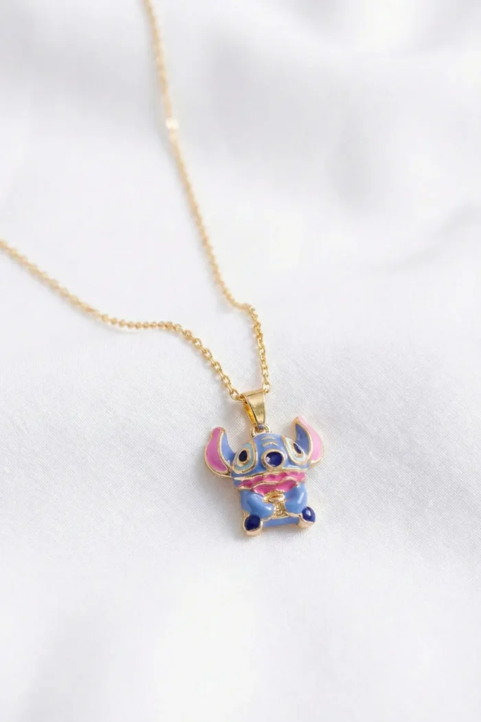 Lilo ve Stitch Mavi Anime Karakter Model Çelik Kolye