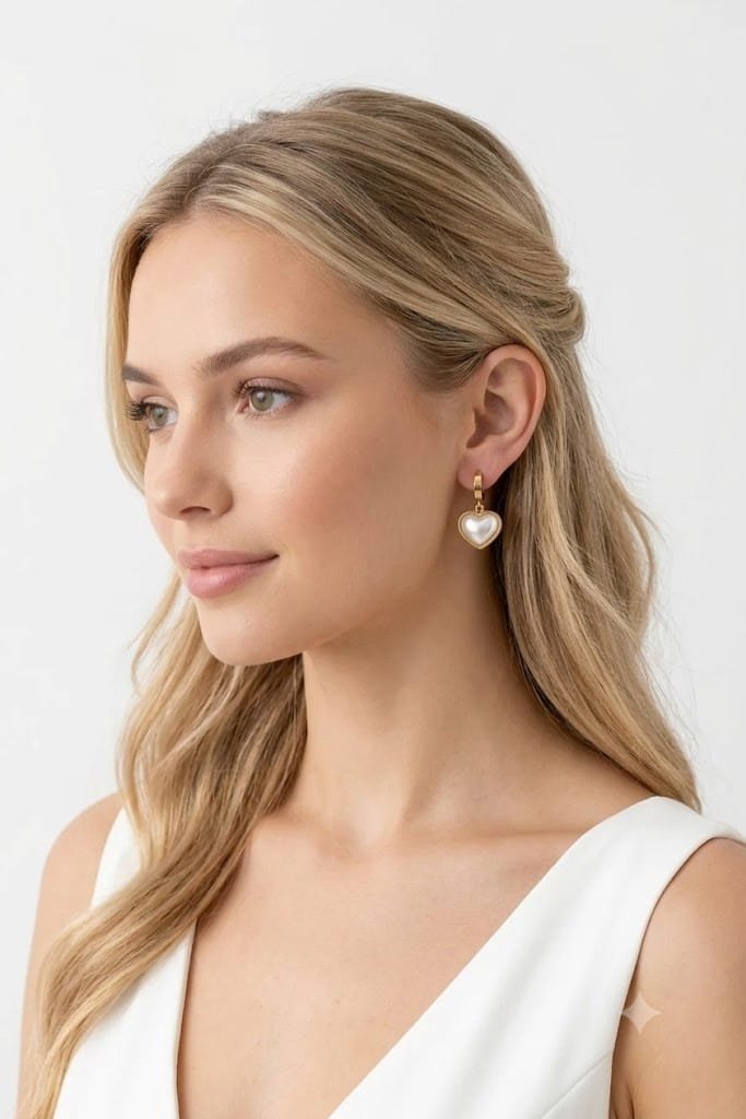 Kalp Model Sallantılı Çelik küpe