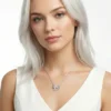 Fiyonk Model Zirkon Taşlı Çelik Kolye