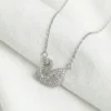 Kuğu Model Zirkon Taşlı Çelik Kolye