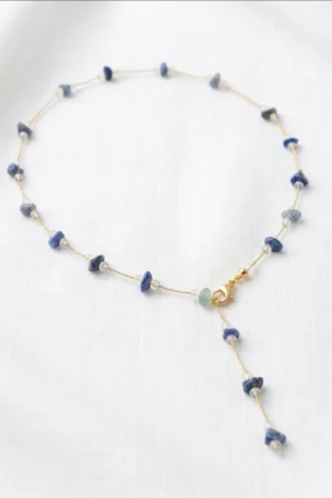 Y model Lapis Lazuli Taşı Lak Kaplama Doğal Taş Kolye Y model Lapis Lazuli Taşı Lak Kaplama Doğal Taş Kolye