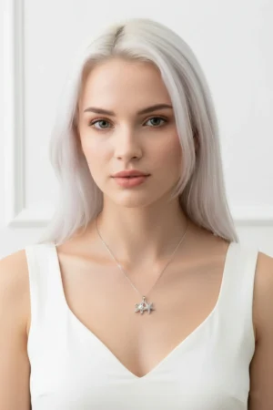 Deniz Yıldızı Model İnci detaylı Çelik Kolye