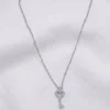 Anahtar Model Zirkon Taşlı Çelik Kolye