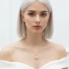Baget Model Zirkon Taşlı Çelik Kolye
