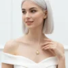 Baget Model Zirkon Taşlı Çelik Kolye