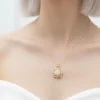 Baget Model Zirkon Taşlı Çelik Kolye