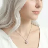 Kalp Model Pembe Zirkon Taşlı Çelik Kolye