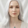 Denizanası Model Mavi Sedefli İncili Çelik Kolye