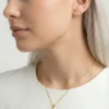 Kelebek Model Zirkon Taşlı Çelik Kolye