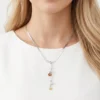 Renkli Papatya Model Zirkon Taşlı Çelik Kolye Renkli Papatya Model Zirkon Taşlı Çelik Kolye