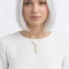 Yıldızlı Y model Zirkon Taşlı Çelik Kolye