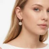 Çiçek Model Zirkon Taşlı Çelik Küpe